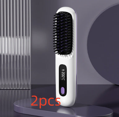 2-in-1 Hair Straightener Brush