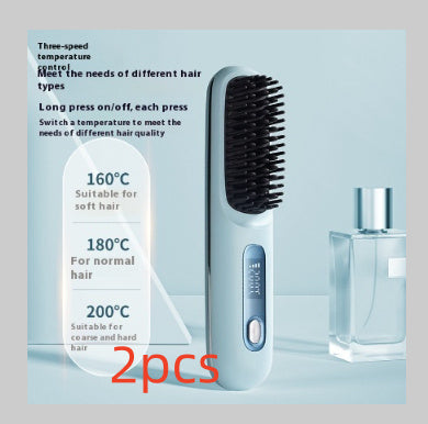 2-in-1 Hair Straightener Brush