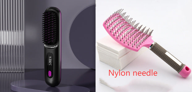 2-in-1 Hair Straightener Brush