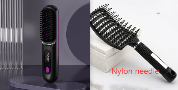 2-in-1 Hair Straightener Brush