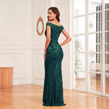 Green  Long Evening Dress