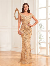 Green  Long Evening Dress
