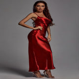 Beauty Clothing Sling Exposed Back Sexy Dress Slim Fit Fashion Long Skirt