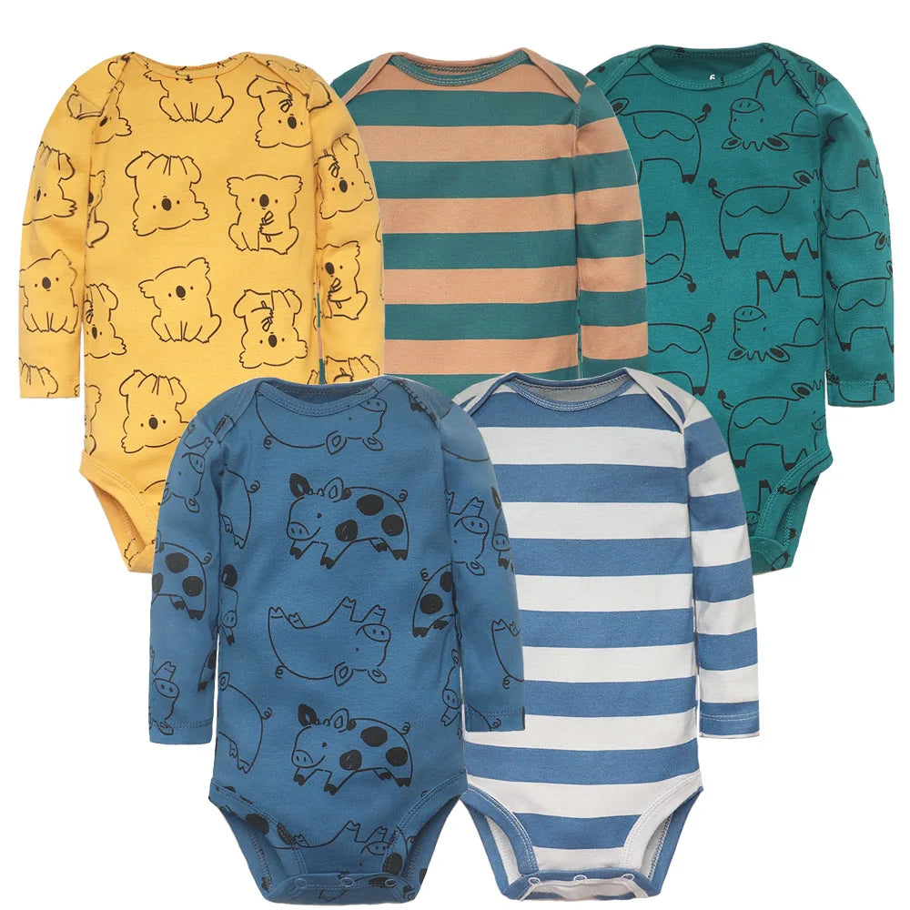Baby Boy Bodysuits 5 Pieces New-born